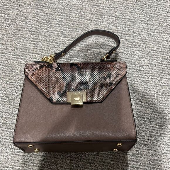 Brown and Snake Print Women's Bag - Picture 1 of 4